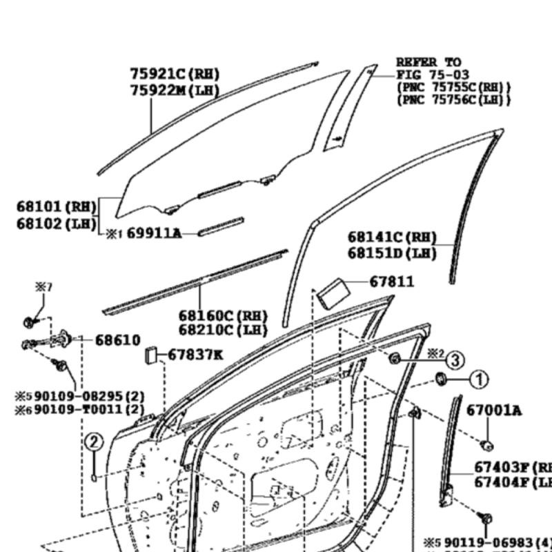 Glass Assembly Front Door Window Left - 681200D520